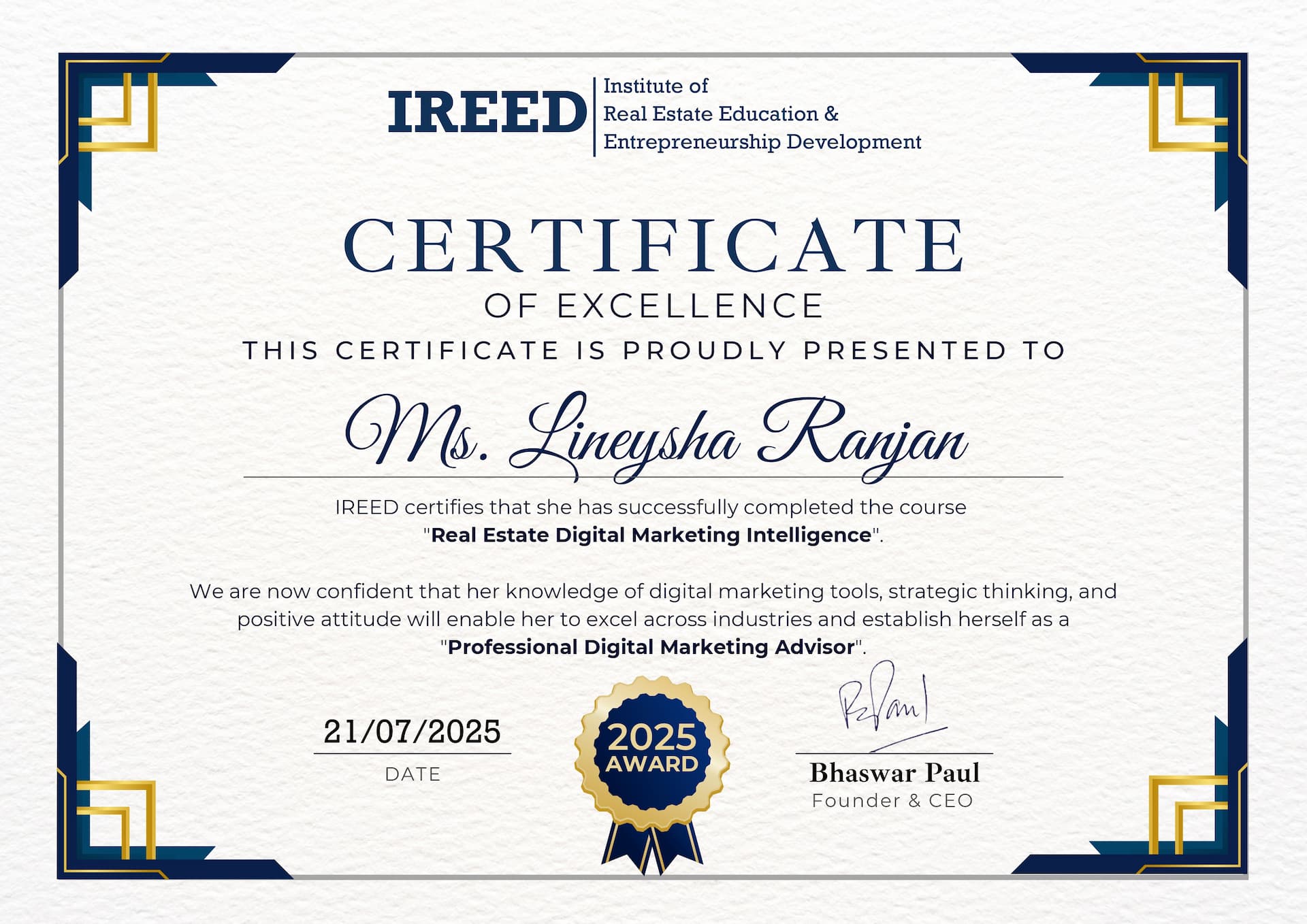 Certificate